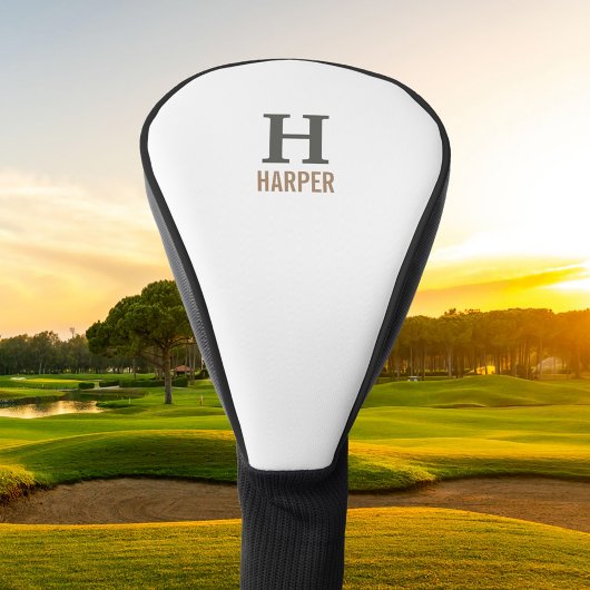 Couvre-club De Golf Monogramme moderne personnalisé