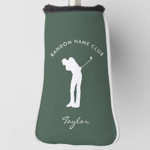 Couvre-club De Golf Monogramme Moderne Sage Green Club Nom Personnalis