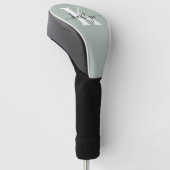 Couvre-club De Golf Monogramme Moderne Vert Sauge Script (Incliné)