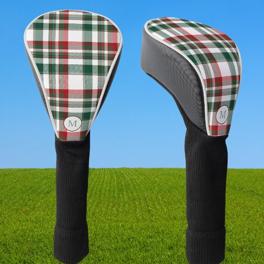 Couvre-club De Golf Monogramme Noël Rouge Et Vert Plat