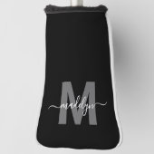 Couvre-club De Golf Monogramme Noir Blanc (Tourné à 90°)