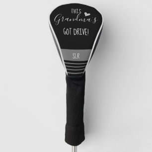 Couvre-club De Golf Monogramme noir de la conduite de la grand-mère
