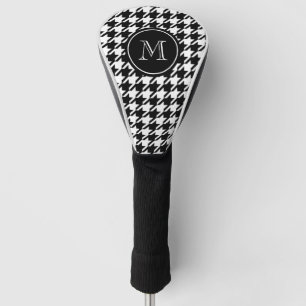 Couvre-club De Golf Monogramme noir de pied-de-poule
