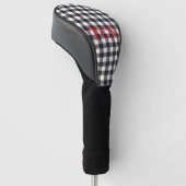 Couvre-club De Golf Monogramme noir et blanc Plaid de buffle (Incliné)