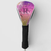 Couvre-club De Golf Monogramme Ombre violet, or et blanc | Océan (Devant)