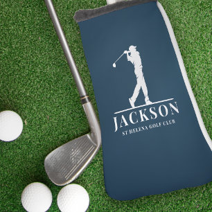Couvre-club De Golf Monogramme personnalisé bleu marine