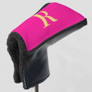 Couvre-club De Golf Monogramme personnalisé élégant rose chaud