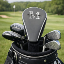 Monogramme personnalisé et nom classique gris fonc