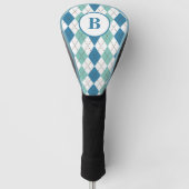 Couvre-club De Golf Monogramme personnalisé Moderne Jacquard Turquoise (Devant)