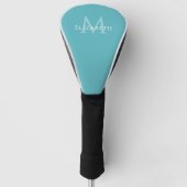 Couvre-club De Golf Monogramme personnalisé Nom Initial sarcelle (Devant)