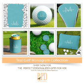 Couvre-club De Golf Monogramme personnalisé Nom Initial sarcelle