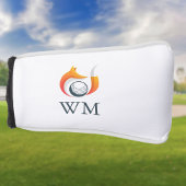 Couvre-club De Golf Monogramme Personnalisé Renard Moderne Et Balle