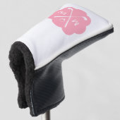 Couvre-club De Golf Monogramme personnalisé rose (Devant 3/4)