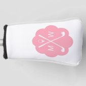 Couvre-club De Golf Monogramme personnalisé rose (Devant)