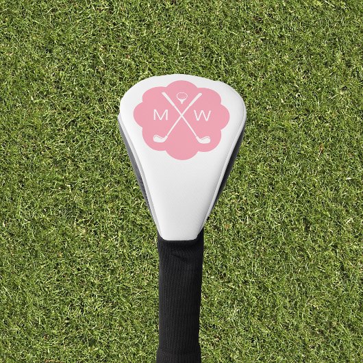 Couvre-club De Golf Monogramme personnalisé rose