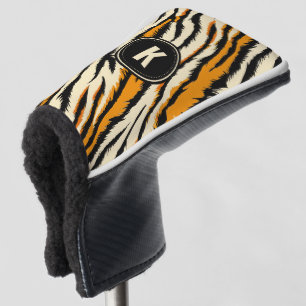 Couvre-club De Golf Monogramme Rayures de Tigre Noir et Orange