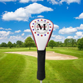 Couvre-club De Golf Monogramme Red Blue Stars