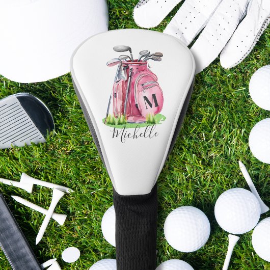 Couvre-club De Golf Monogramme rose