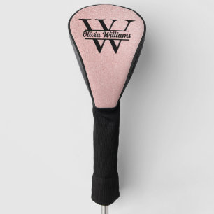 Couvre-club De Golf Monogramme rose Parties scintillant or Girly Mod