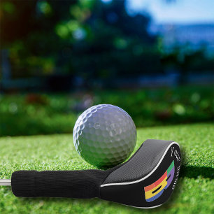 Couvre-club De Golf Monogramme rouge jaune pourpre vert initial B