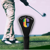 Couvre-club De Golf Monogramme rouge jaune pourpre vert initial C