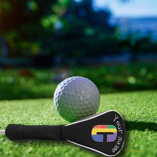 Couvre-club De Golf Monogramme rouge jaune pourpre vert initial C