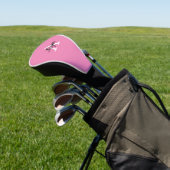 Couvre-club De Golf Monogramme Script Pink Driver Golf Head Coque (In Situ)