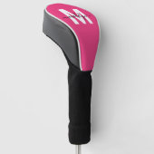Couvre-club De Golf Monogramme Script Rose Chaud (Incliné)
