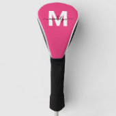 Couvre-club De Golf Monogramme Script Rose Chaud (Devant)