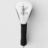 Couvre-club De Golf Monogramme Silver Blanc noir personnel (Devant)