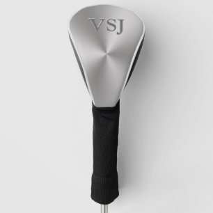 Couvre-club De Golf Monogramme sur le regard métallique argenté radi