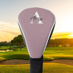 Couvre-club De Golf Monogramme tendance avec superposition de nom de s
