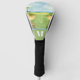 Couvre-club De Golf Monogramme Terrain de Golf Tropical