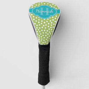 Couvre-club De Golf Monogramme Turquoise de Motif blanc vert