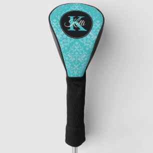 Couvre-club De Golf Monogramme Turquoise personnalisé