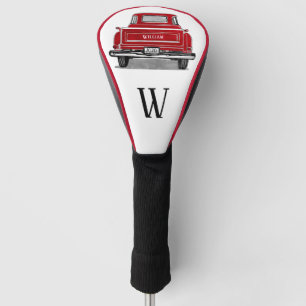 Couvre-club De Golf Monogramme Vintage du camion rouge Nom initial