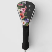 Couvre-club De Golf Monogrammed Modern Boho Floral (Devant)