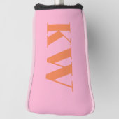 Couvre-club De Golf Monogrammed Pink and Orange Bold Initials Custom (Tourné à 90°)