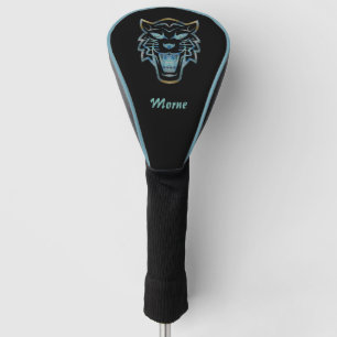 Couvre-club De Golf Monographie de silhouette de tigre bleu dégradé