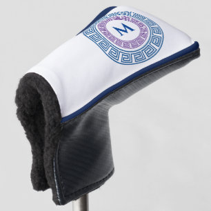 Couvre-club De Golf Monographie personnalisée de clé grecque ronde