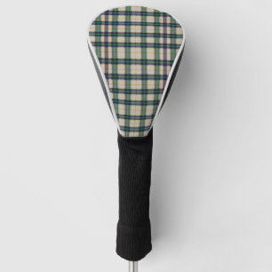 Couvre-club De Golf Montre Noir moderne Tartan Plaid Classique Bleu