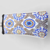 Couvre-club De Golf Mosaïque bleue italienne (Devant)