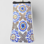 Couvre-club De Golf Mosaïque bleue italienne (Tourné à 90°)