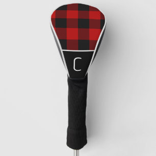 Couvre-club De Golf Motif à carreaux et plaid écossais rouge et noir