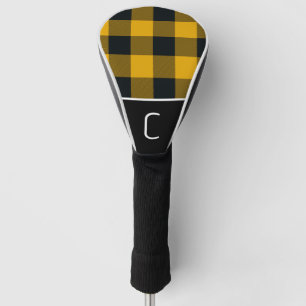 Couvre-club De Golf Motif à carreaux plaid buffle jaune et noir