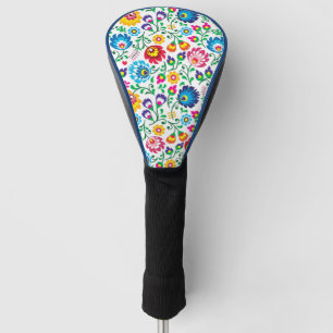 Couvre-club De Golf Motif à fleurs d'art populaire 2
