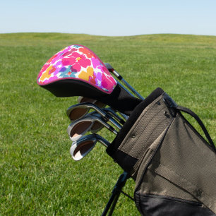 Couvre-club De Golf Motif à fleurs moderne en néon coloré