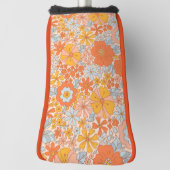 Couvre-club De Golf Motif à fleurs Orange Retro (Tourné à 90°)