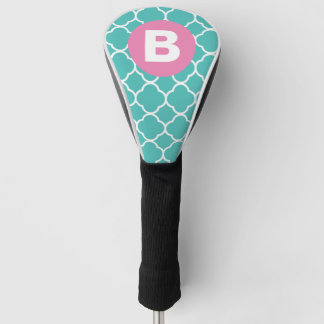Couvre-club De Golf Motif à quatre feuilles de couleur sarcelle avec m