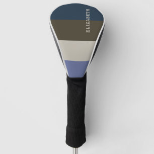 Couvre-club De Golf Motif Bleu et Brown rayures